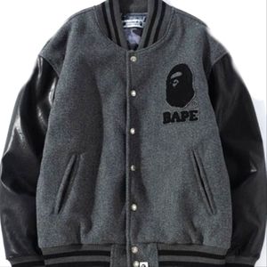 Rare Bape L varsity baseball jacket
